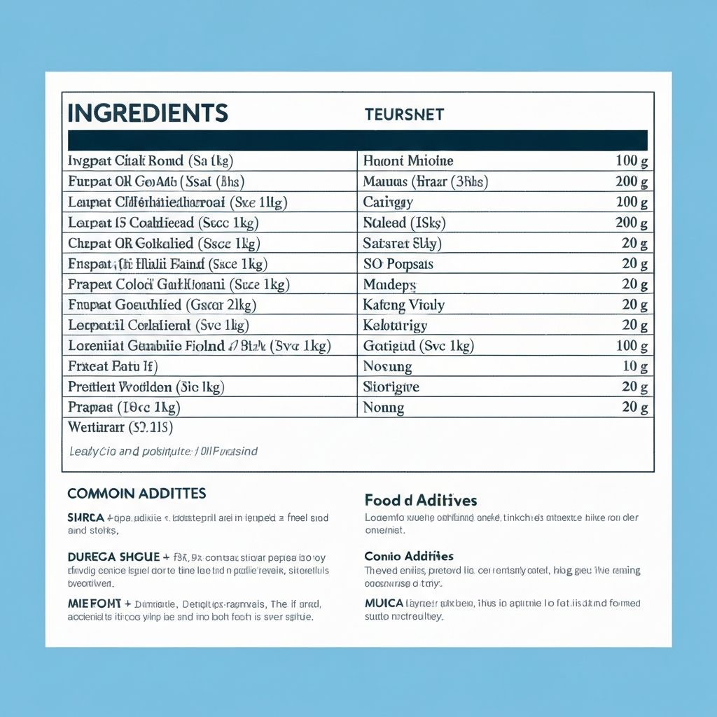 Food label showing portion information