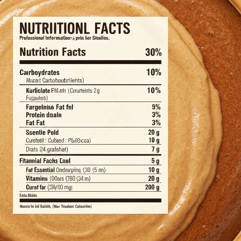 Nutrition facts label showing macronutrients